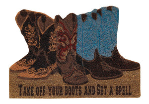 (PD481-27) "Take off Your Boots" Western Doormat