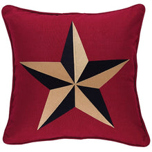 Load image into Gallery viewer, (PD75-024-CVR) Western Red Embroidered Star Accent Pillow