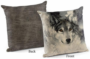 Snow Wolf 18" Decorative Pillow