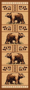 (PW-LODGE360-2x7) "Bear & Fish" Cabin Rug - 2 x 7