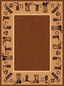 (PW-LODGE375-2x7) "Cowboy Boots" Western Runner - 2 x 7