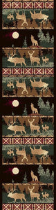 (PW-LODGE382-2x7) "Elk & Wolf" Cabin Runner Area Rug - 2 x 7