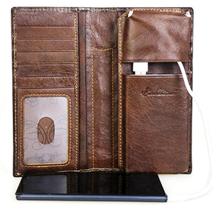 Genuine Tooled & Basketweave Leather Phone Charging Rodeo Wallet