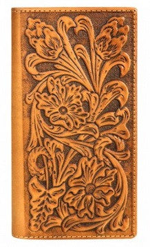 Genuine Tooled Leather Phone Charging Rodeo Wallet - Choose From 3 Colors!