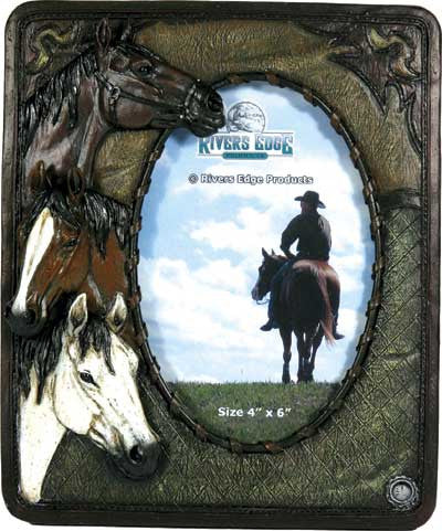 (RE1101) Western Three Horse Picture Frame