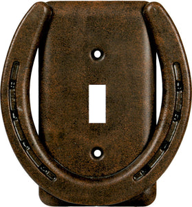 (RE1298) Western Metal Horseshoe Single Switch Cover