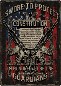 (RE1437) "Guardians of Constitution" Tin Sign