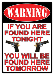 (RE1501) "Warning You're Found" Tin Sign