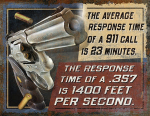 (RE2211) "Response Time" Western Heavy Metal Sign