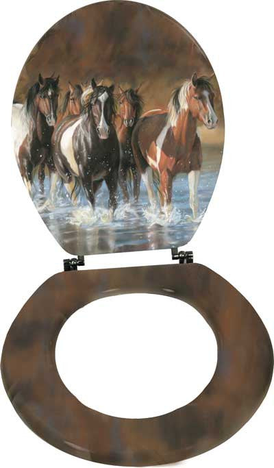 (RE748) Western Horse Standard Toilet Seat