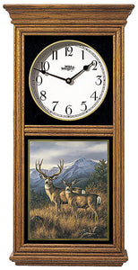 "Crossing the Ridge" Deer Oak Regulator Clock
