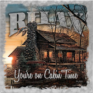 "Relax - You're on Cabin Time" Metal Box Sign