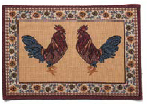 "Roosters" Western Jacquard Placemat