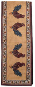 "Roosters" Western Jacquard Table Runner