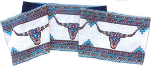 "Painted Horns" Western Jacquard Table Runner