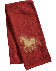 (RK15023) "Running Horses" Western Terry Towel