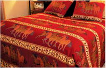 Load image into Gallery viewer, (RK17502) &quot;Running Horses&quot; Bed Cover &amp; Shams - Queen