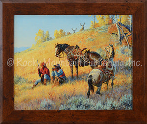 (RMP-2044) "Glad I Hired This Guide" Western Framed Canvas Print