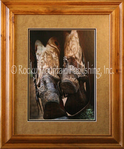 (RMP-BH003) "Boots & Spurs V" Framed & Matted Print 16" x 20"