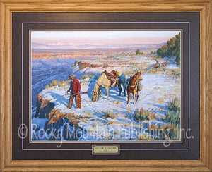 (RMP-CP035) "Out the Back Door" Western Framed & Matted Print (24" x 30")