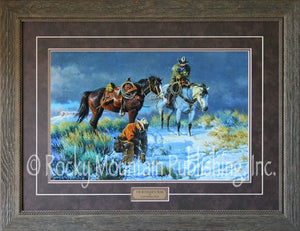 (RMP-CP055) "Rustler's Trail" Western Framed & Matted Print (22" x 30")
