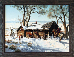 (RMP-CP2038) "Eviction Day" Western Framed Canvas Print