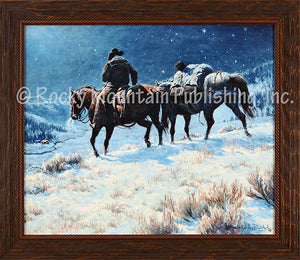 (RMP-CP2061) "The Lights of Home" Western Framed Canvas Print