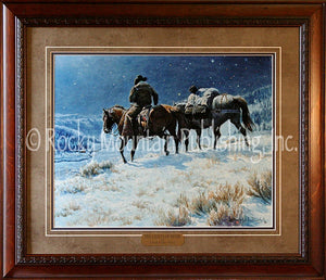 (RMP-CPO61) "The Lights of Home" Western Framed & Matted Print (20" x 24")