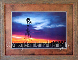 (RMP-DB003) "Fade Into Light" Western Windmill Framed & Matted Print
