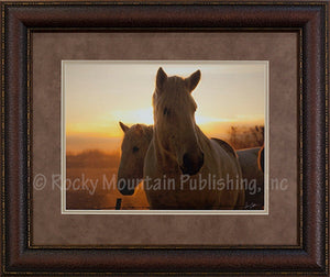 (RMP-DB023B) "Paired Up" Western Horse Framed & Matted Print