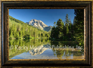 (RMP-MT2020) "Morning Reflections" Western Framed Canvas Print