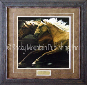(RMP-N30805) "The Dance" Western Horses Framed & Matted Print (22" x 22")