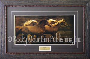 (RMP-N30807) "Tribe" Western Horses Framed & Matted Print (17" x 28")