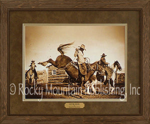 (RMP-ST047) "Let 'er Buck" Western Framed & Matted Print