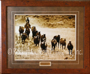 (RMP-ST049) "Moving to Fresh Feed" Western Framed & Matted Print