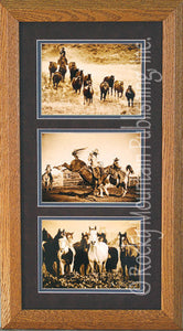 (RMP-TRP-ST05) "Something's in the Air" Western Framed & Matted Triplet Print