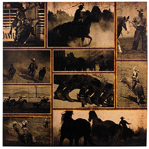 Lighted Rodeo Montage Canvas Art