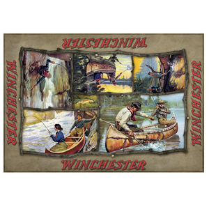 (RWB-W1101) "Winchester Fishing" Western Area Rug 52" x 37"