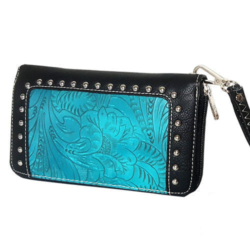 (RWBA2804-A2) Ladies' Western Turquoise Wallet