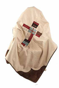 (RWBA9088TH) "Faith Cross" Western Throw Blanket