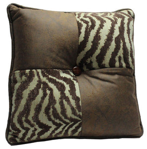 (RWBA9099P4) "Turquoise Zebra" Western Accent Pillow 18" x 18"