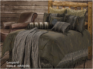 (RWBA9100-SQ) "Leopard" Western 5-Piece Bedding Set - Super Queen