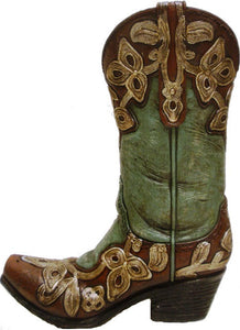 (RWRA1339) Turquoise Cowboy Boot Planter