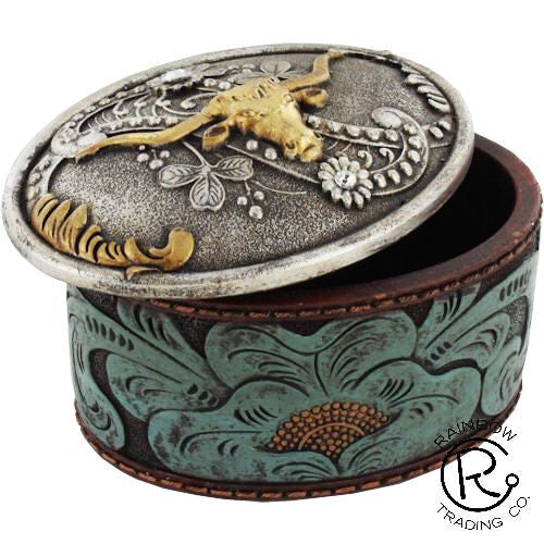 (RWRA3907) Longhorn Western Trinket Box