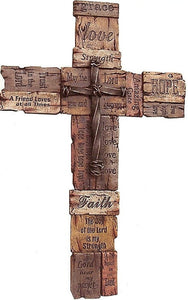 (RWRA4900) Western "Faith, Hope & Love" Cross 17-1/2" Tall
