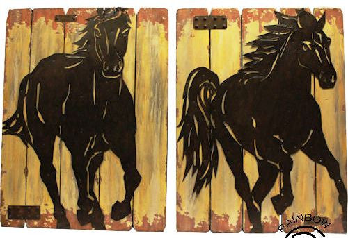 Western 2-Piece Running Horse Wall Art