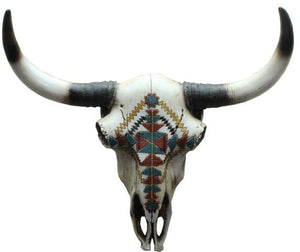 (RWRA6538) Aztec Reproduction Cowskull Wall Art