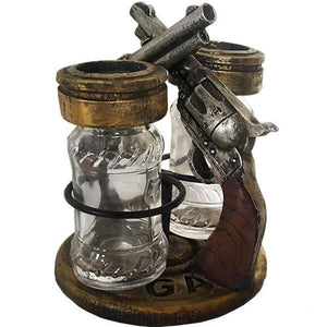 (RWRA6721) Western Double Gun Salt & Pepper Shaker Set