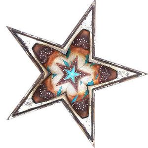 (RWRA6727) Western Metal Star with 5-Point Boot Design