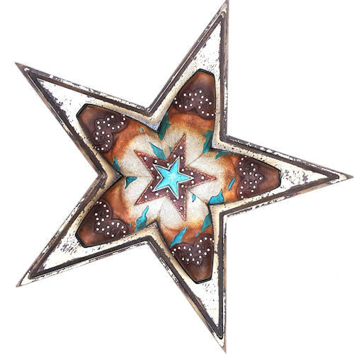(RWRA6727) Western Metal Star with 5-Point Boot Design